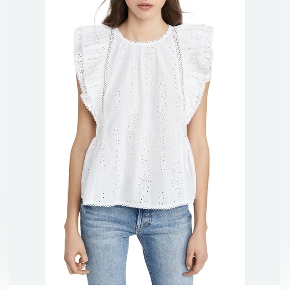 Sea Lea Flutter Sleeve Top Pure White 00 - Picture 1 of 12